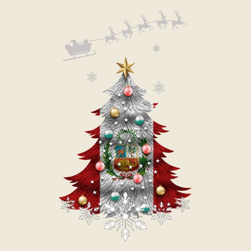 Sapin de Noël avec drapeau péruvien