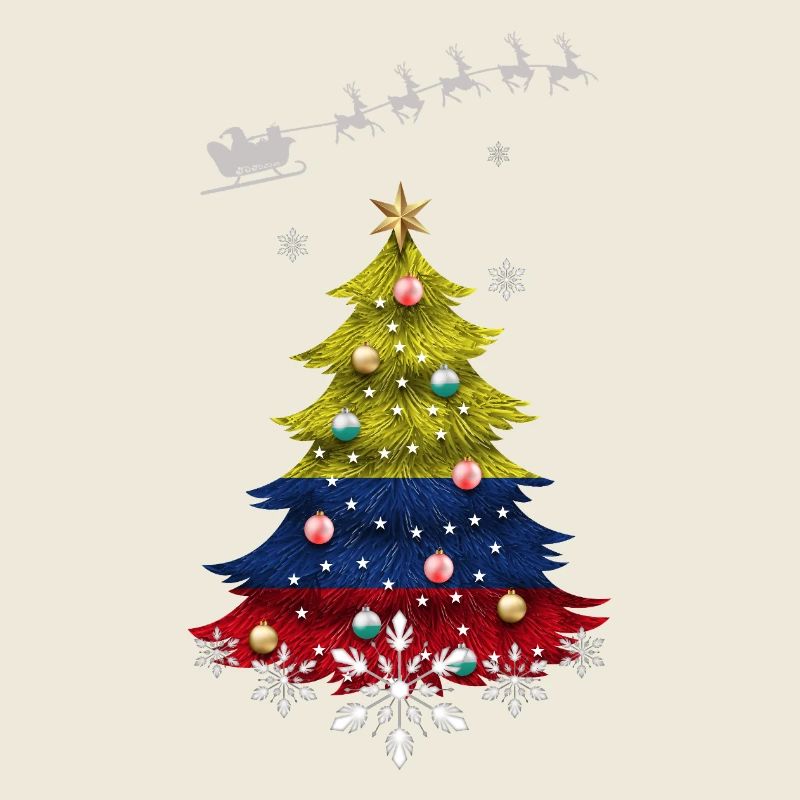 Christmas tree with Colombia flag