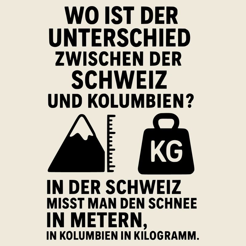 Schnee Witz Schweiz Kolumbien Meter Kilogramm