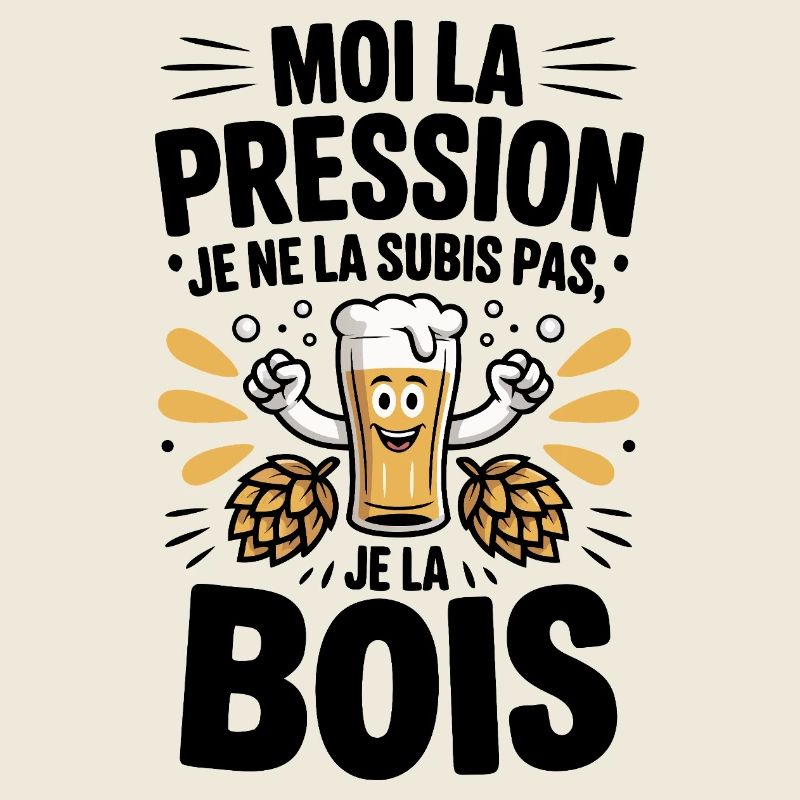 Bière Pression Subis houblon llustration fun