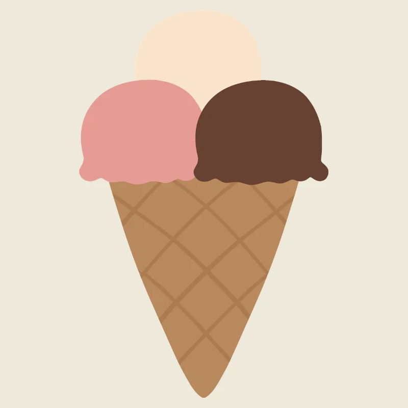 Triple Scoop Cream Cone