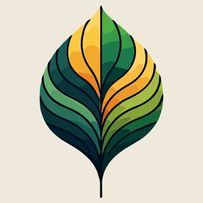 Spirale colorée en forme de feuille