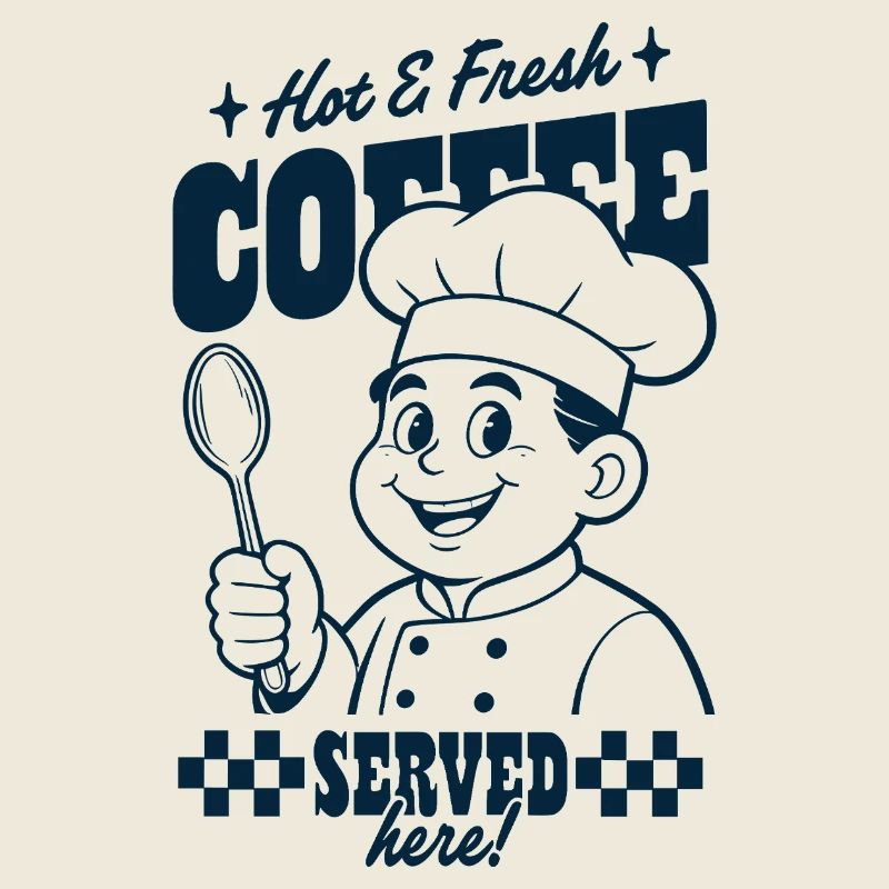 Kaffee Chef Serviert Hier