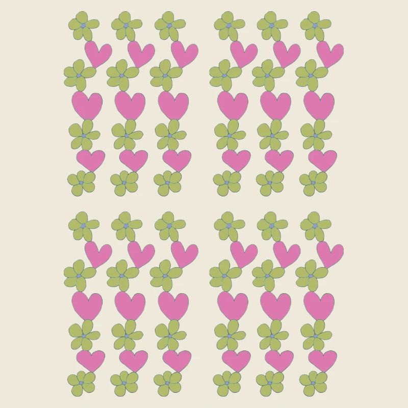 hearts flowers pattern