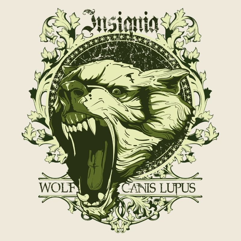 insignia wolf canis lupus