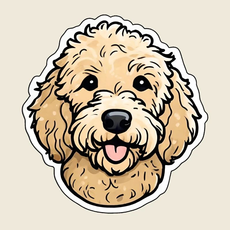 Goldendoodle Poodle Labradoodle Curly Dog beige