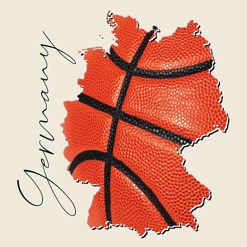 Germany Map Framed Real Basketball EN