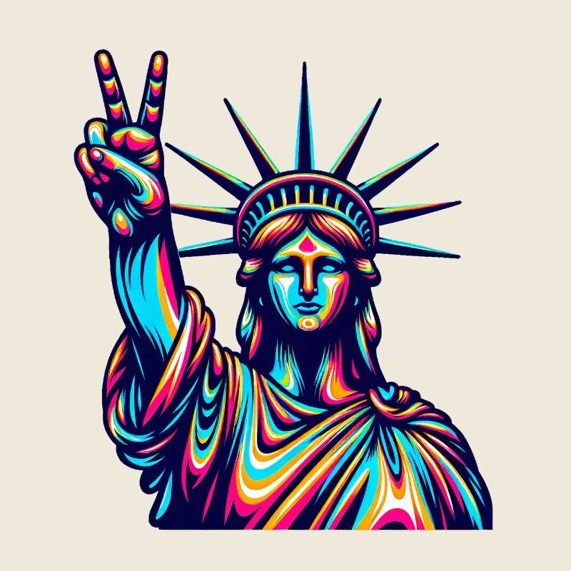 Statue de la Liberté Victoire Signe Doigts New York