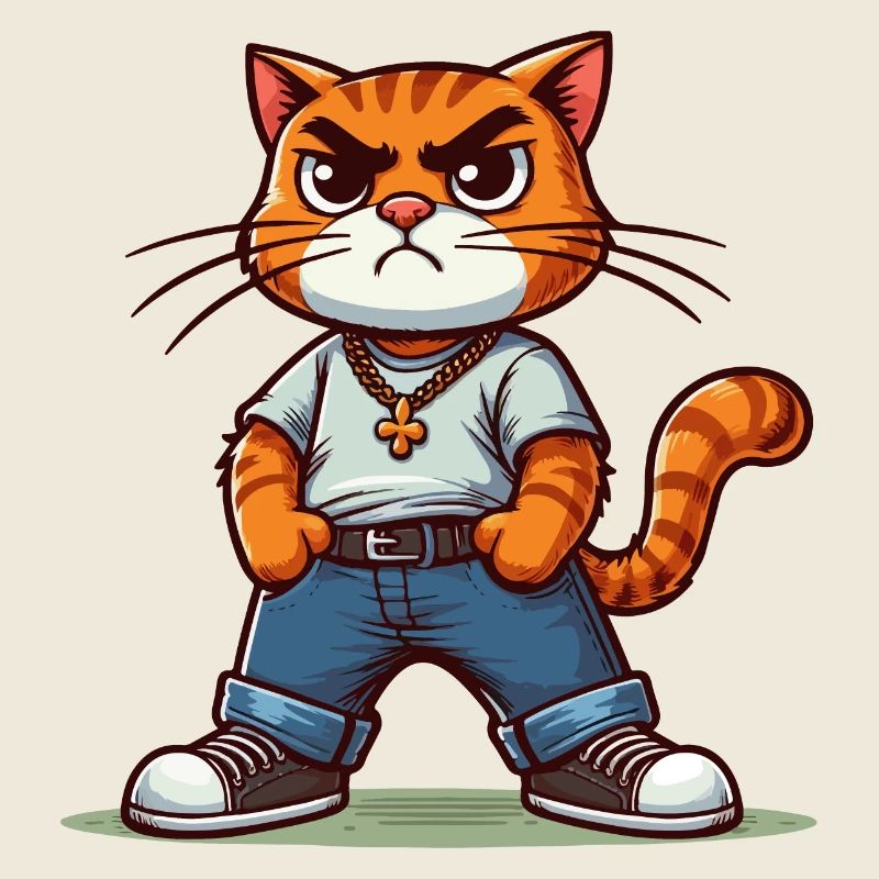 Forced Cat: Bully Cat, stolze Pfoten auf den Hüften
