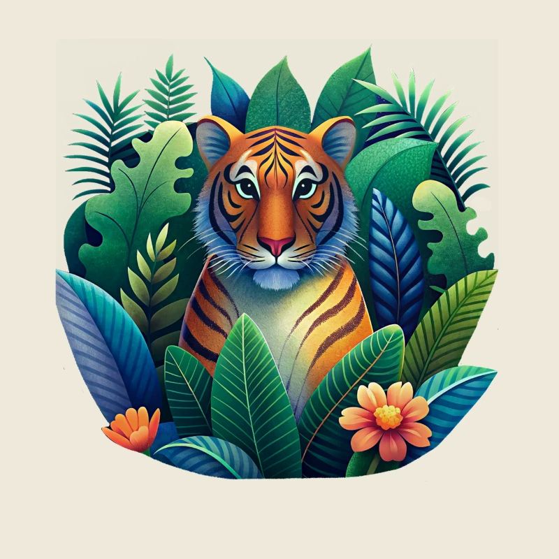 Kraftvolle Tiger-Illustration