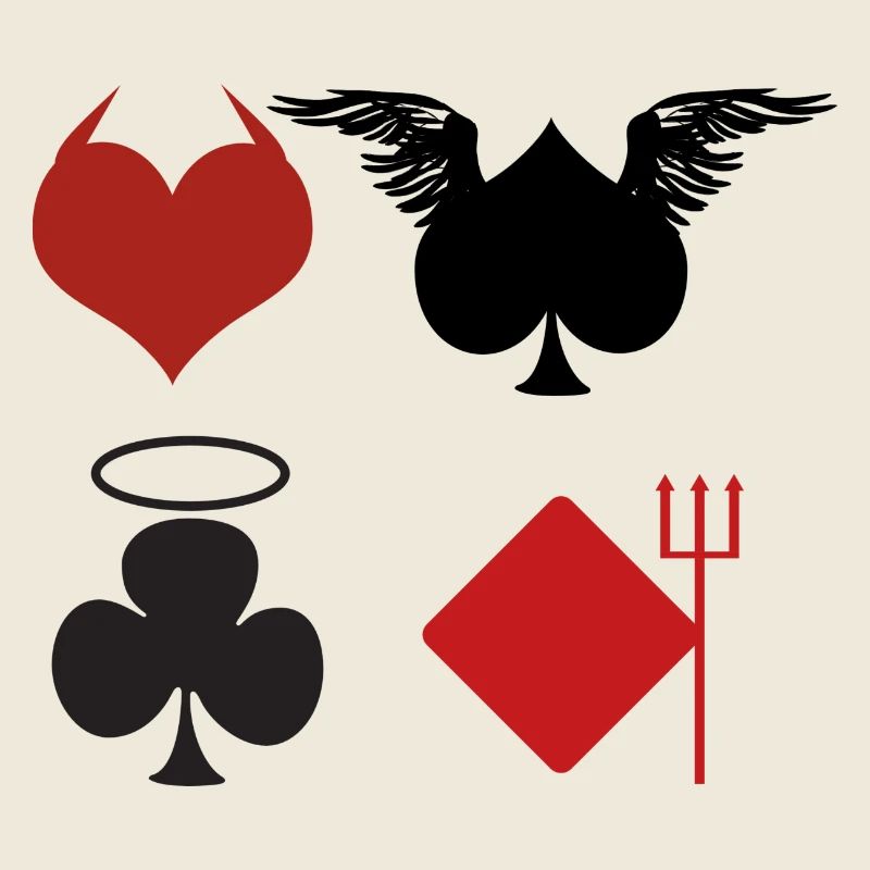 Poker Black Jack Ass Devil Devil Ange Carte Casino