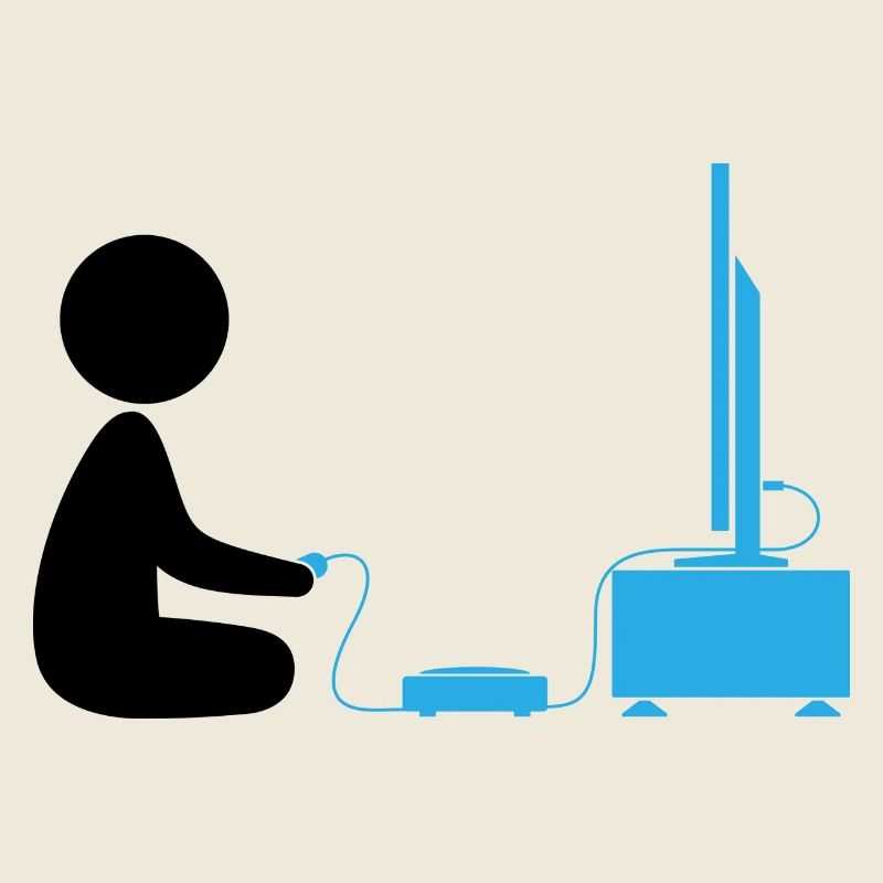 A Boy Plays With His Games Console