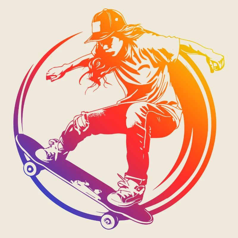 Skateboarding Silhouette Skateboard Bunt