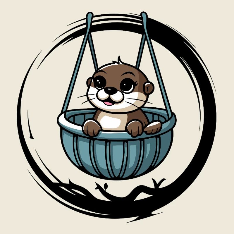 Mignon bébé loutre dans un lit bébé