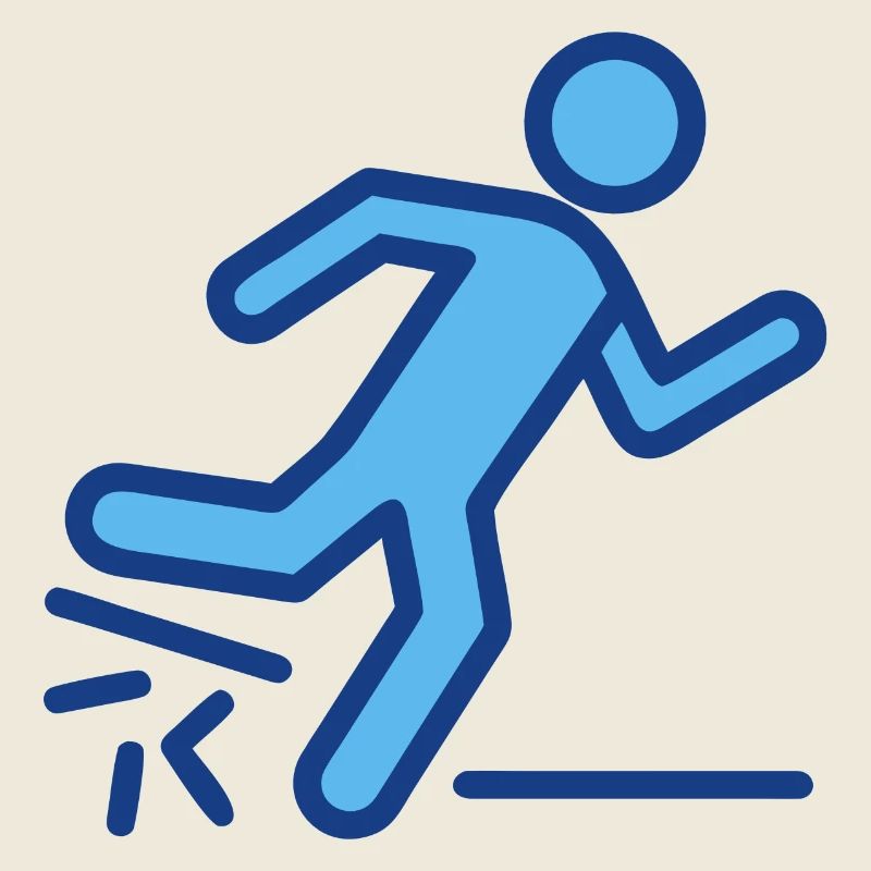 Dynamic Blue Runner Silhouette