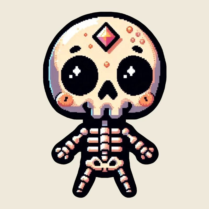 Pixelart-Skelett