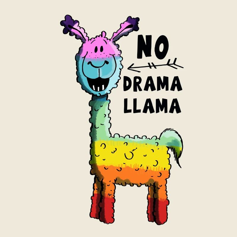 Regenbogen No Drama Llama - Lama - Geschenk