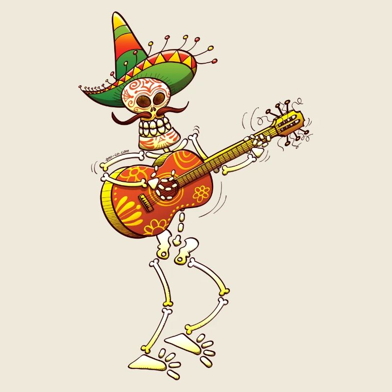 Mexican Skeleton Playing Guitar