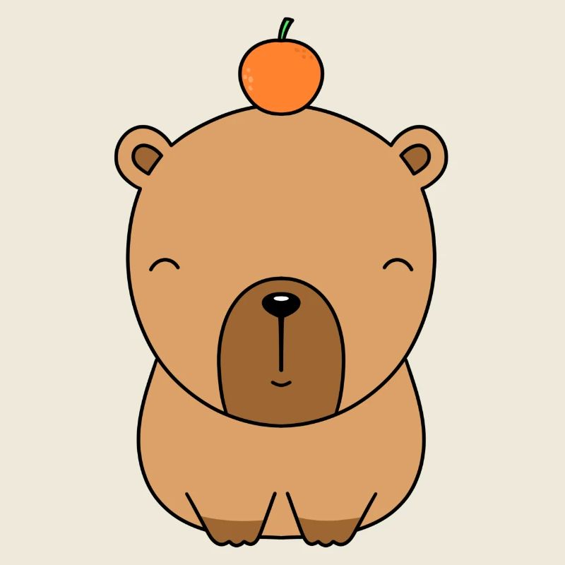 süßes capybara sitzend