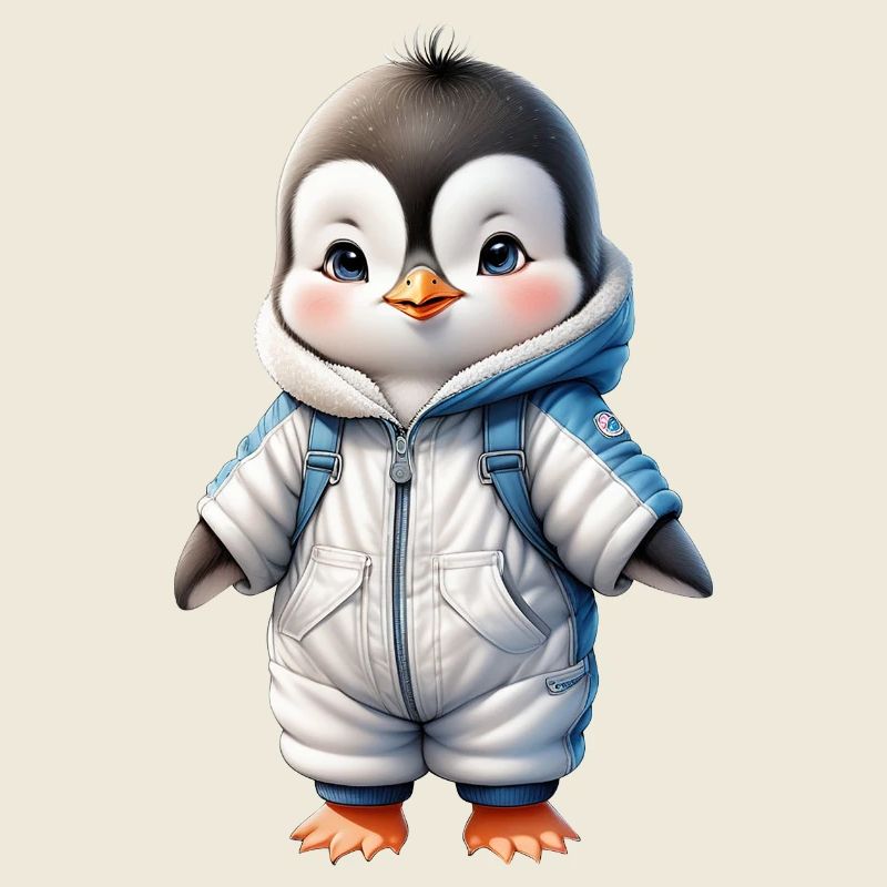 Winter süßer Pinguin zurück in die Schule