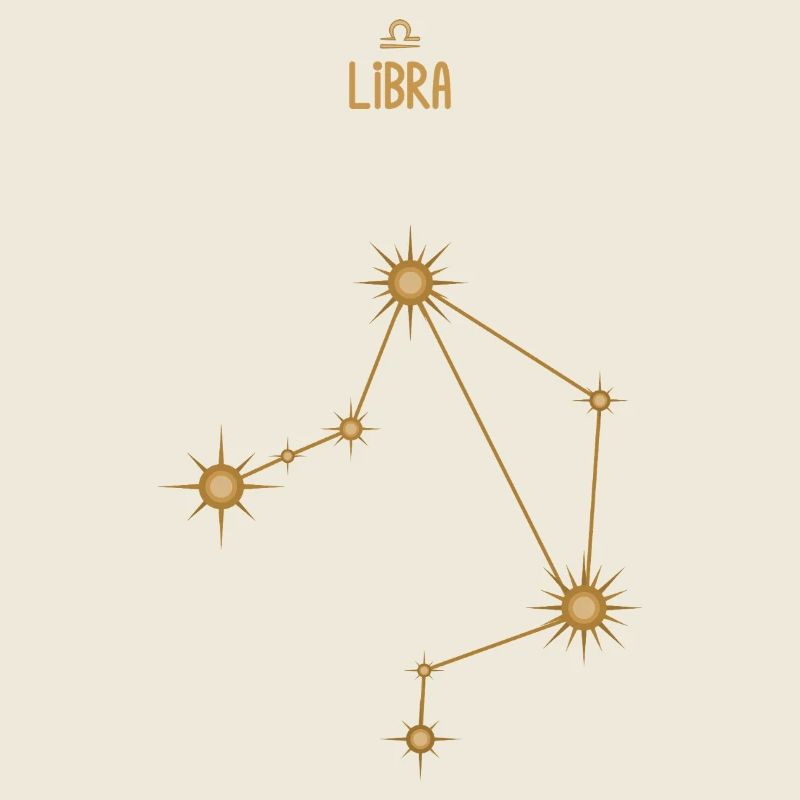 Waage Sternzeichen Sternkonstellation Goldene Töne