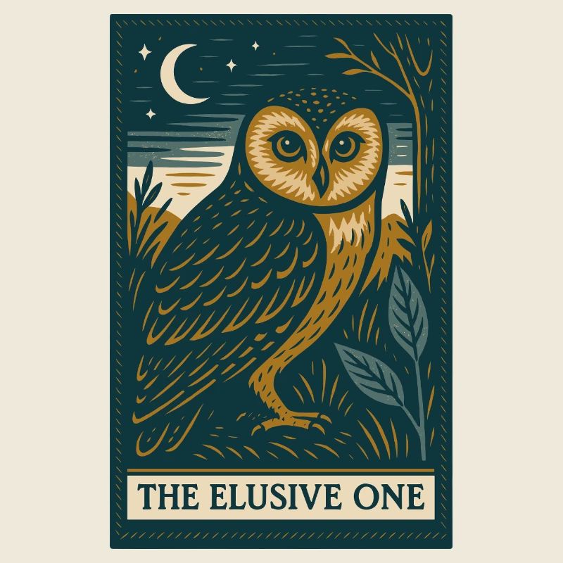 Mystische Eule unter Nachthimmel