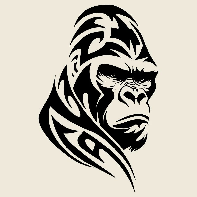 Gorilla Silverback Tribal Tattoo