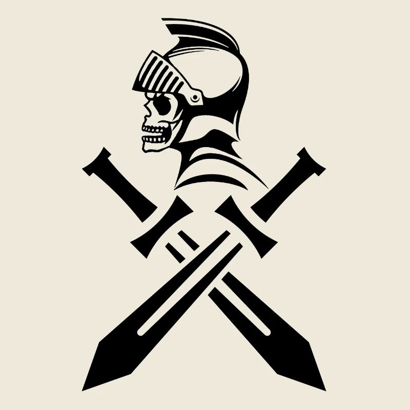Black Knight Skull and Crossed Swords