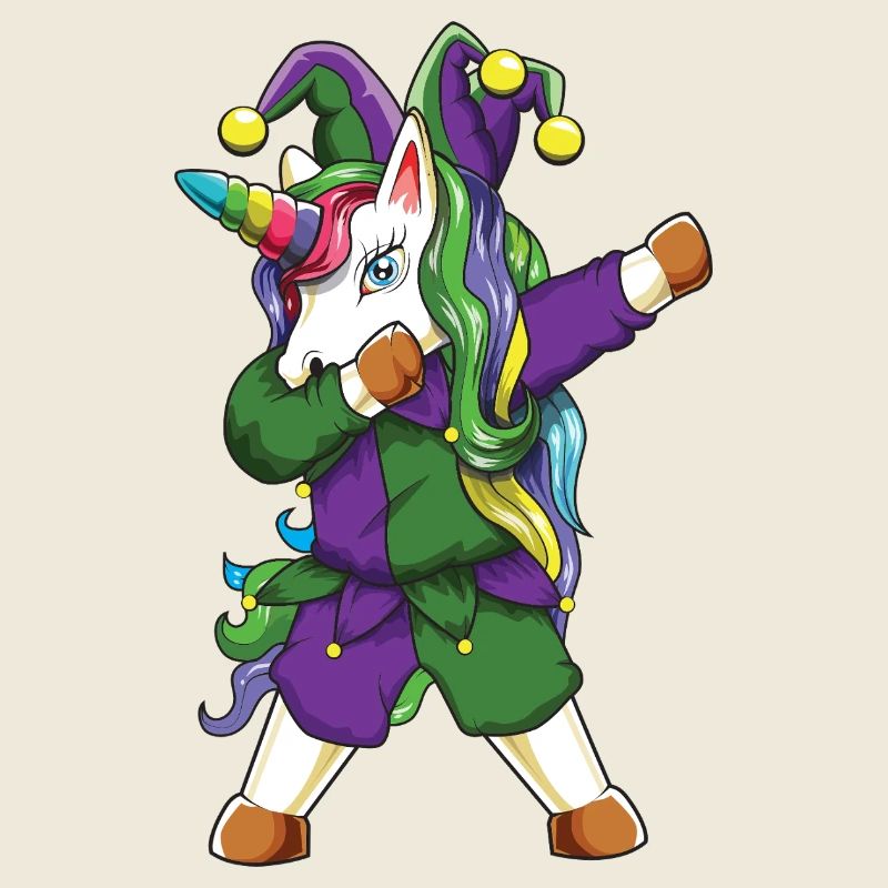 Costume mardi Gras drôle de licorne en couleurs