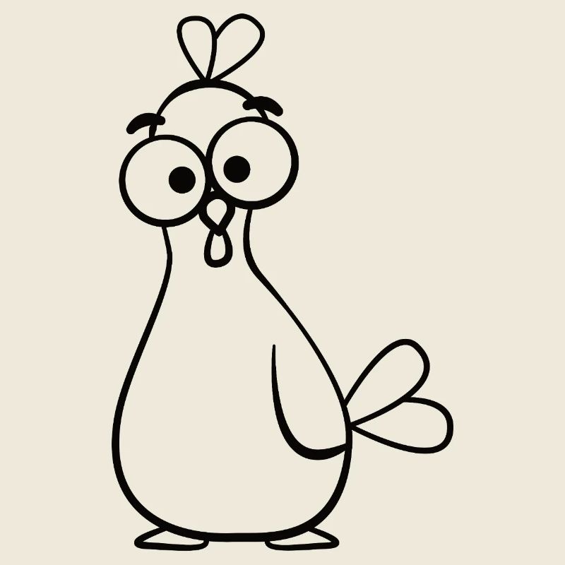 Odd Cartoon Chicken Illustration