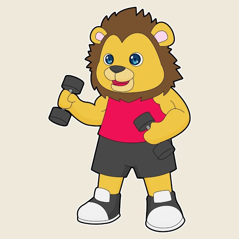 Löwe Bodybuilder Hanteln Bodybuilding