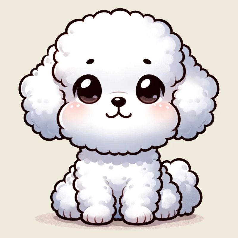 Illustration numérique de mignon Bichon frisé