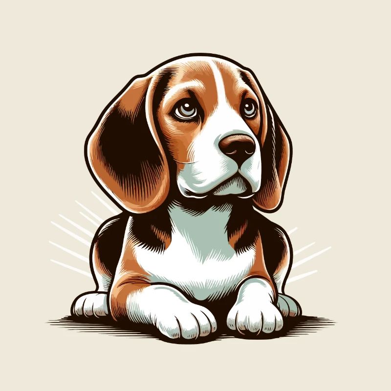 Liegender Beagle Hund