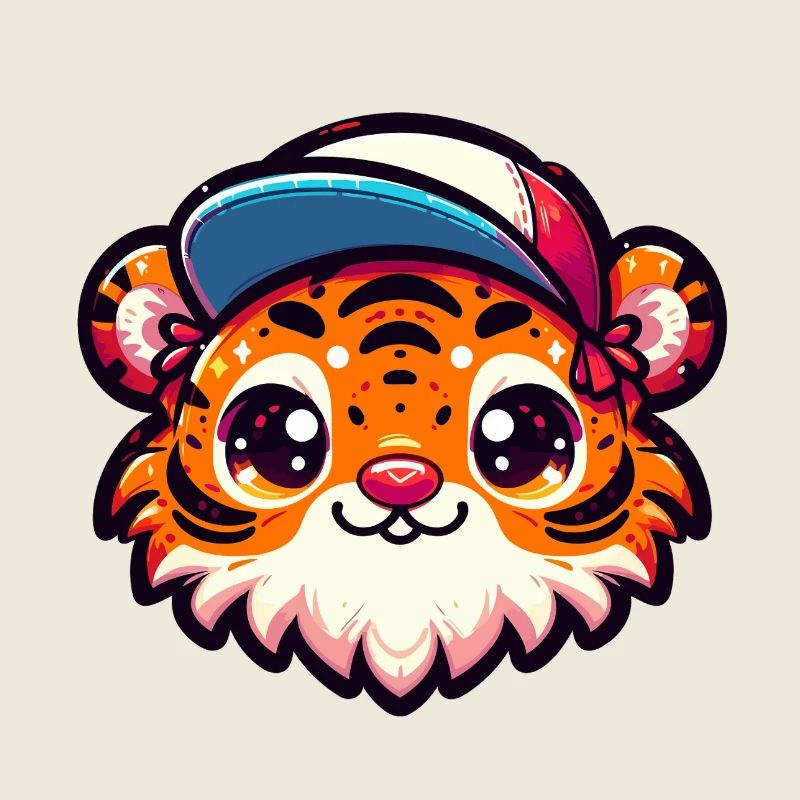 Tigre a casquette mignon