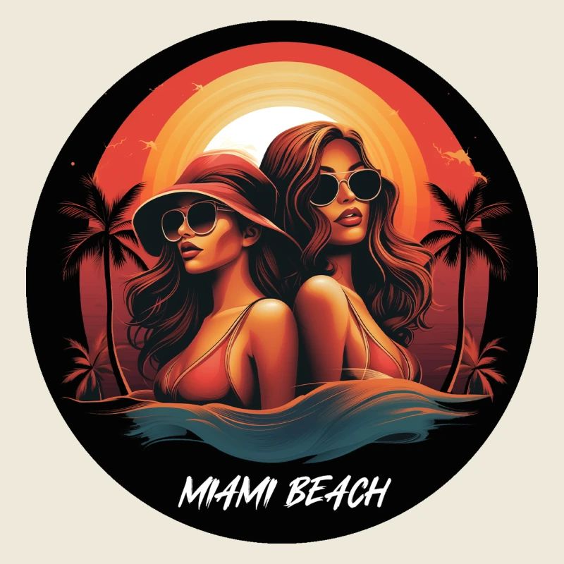 Miami Beach Vie Mode De Vie Filles Coucher De Soleil