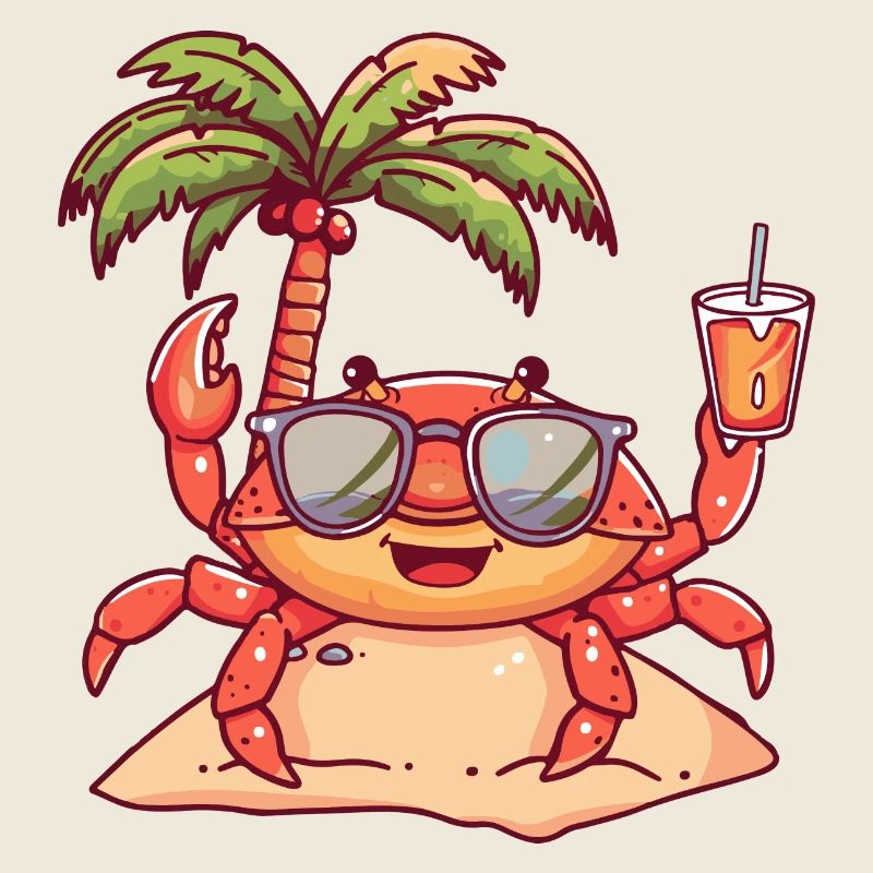 Crabe Crabe Vacances d’été à la plage