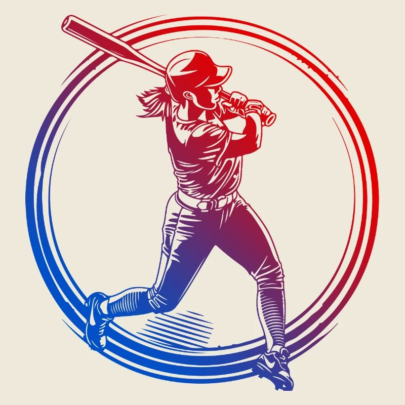 Silhouette de baseball coloré