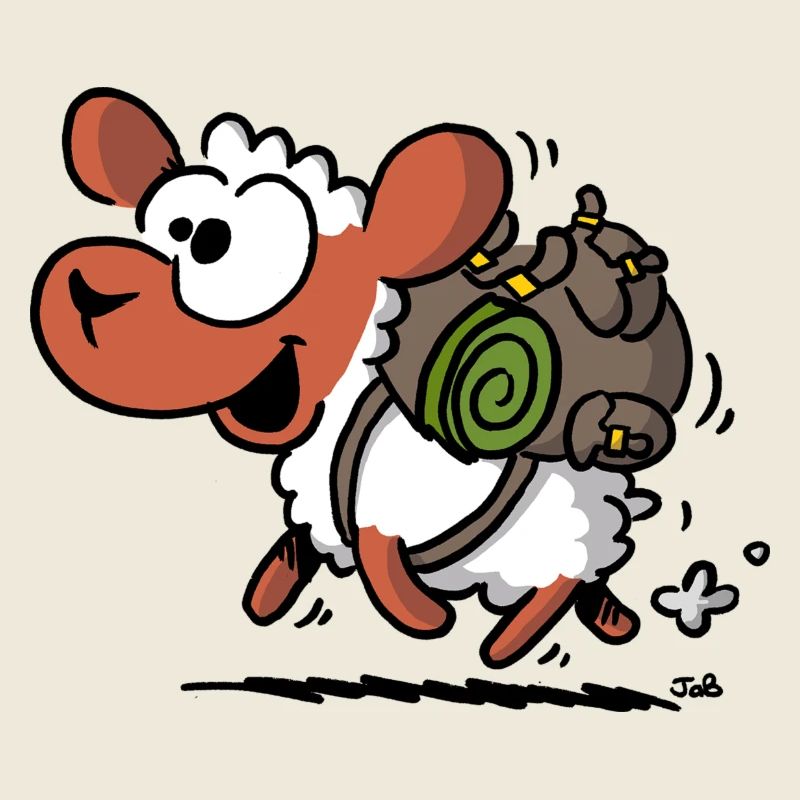 Schaf mit Rucksack
