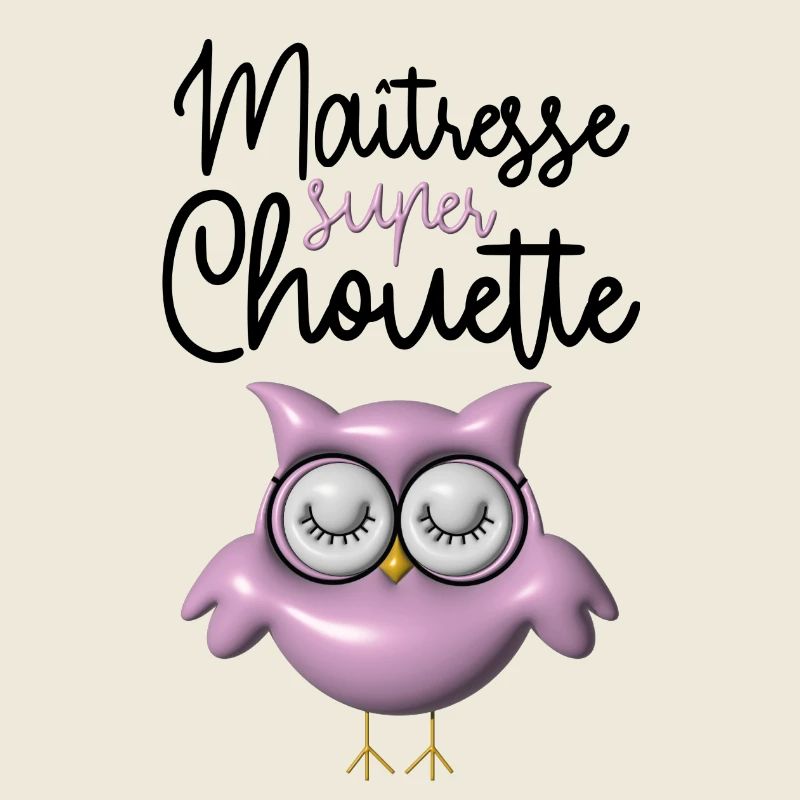 Maîtresse super chouette rose 3D