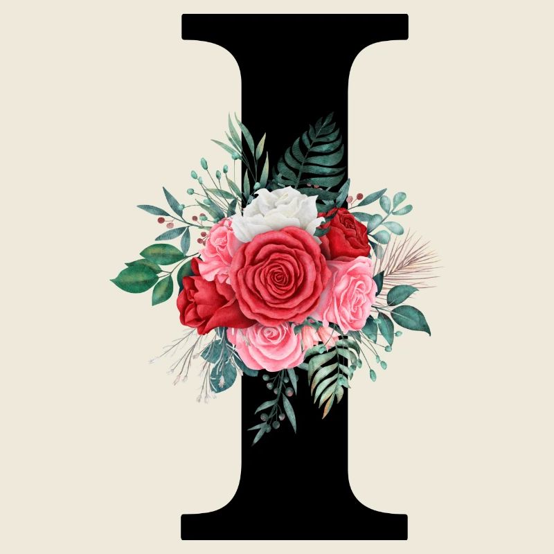 Roter Blumenbuchstabe I