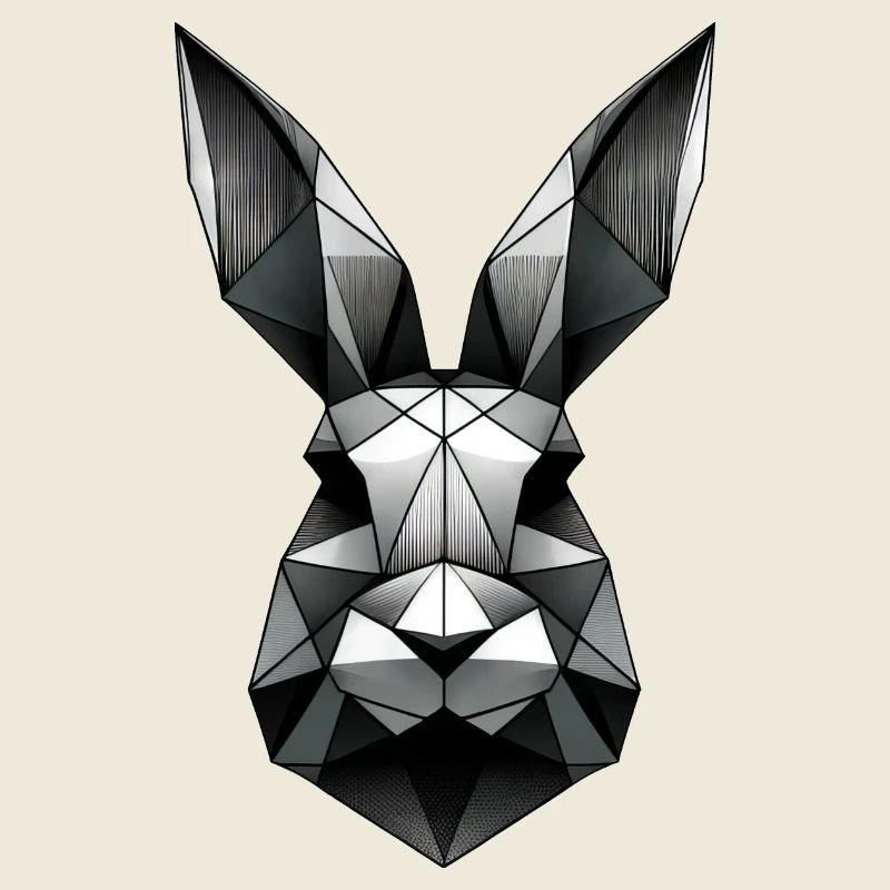 Geometric Bunny Polygon Rabbit Design