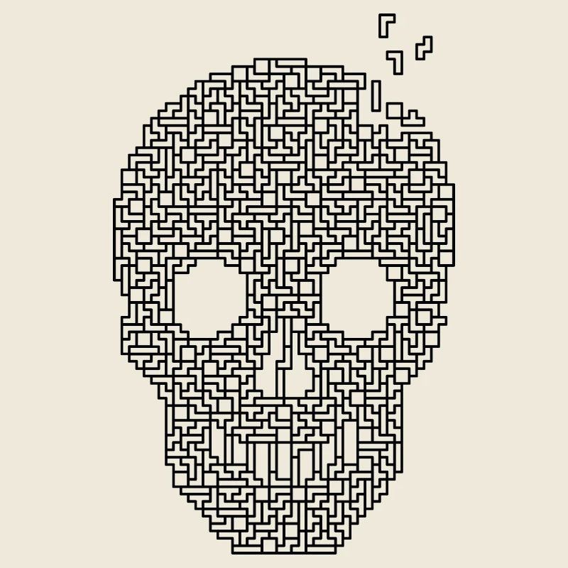 Schädel - Schwarzer Umriss