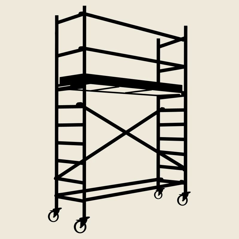 Scaffolding with wheels – shadow image