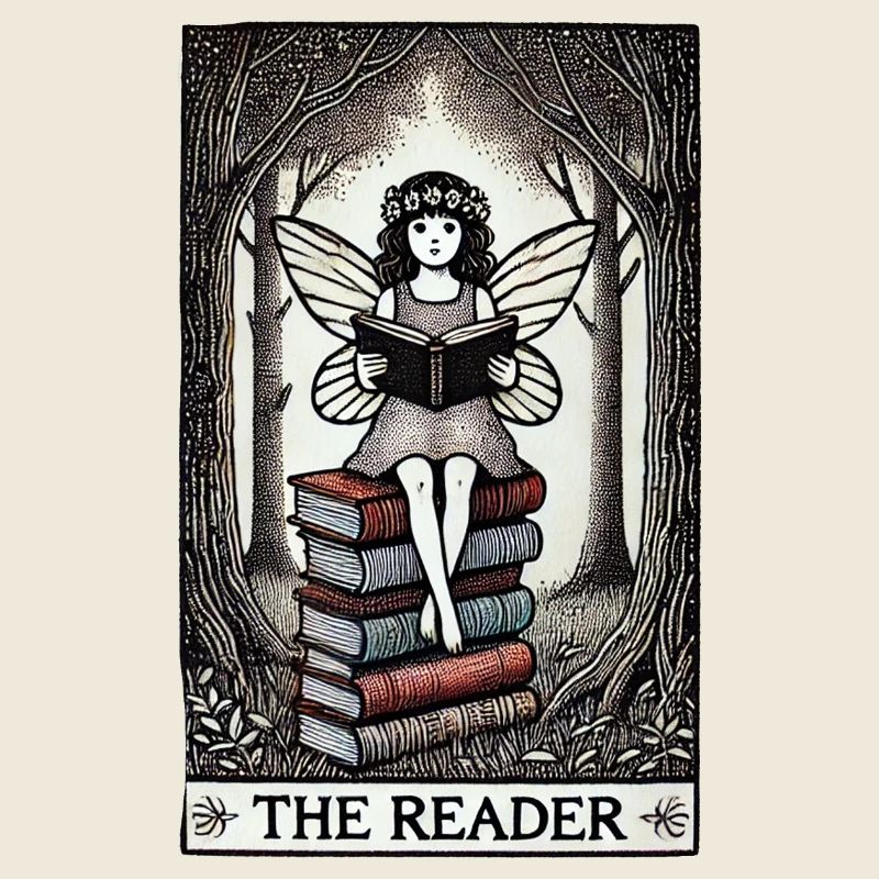 Lecture de fées dans la forêt enchantée