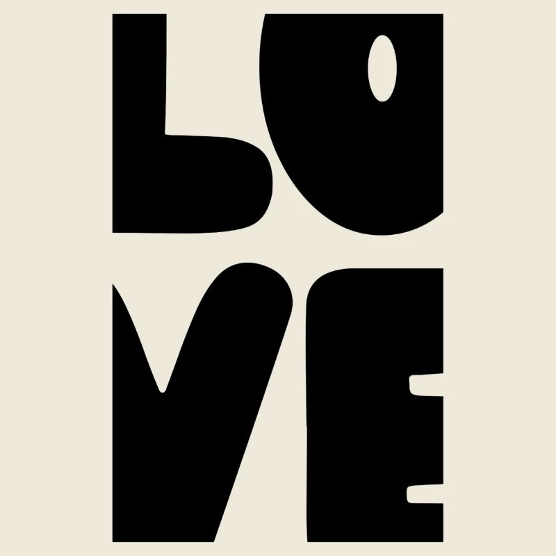 LOVE Bloc Texte gras Lettres noires Amour