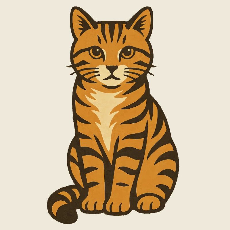 Tigerkatze Vintage Illustration