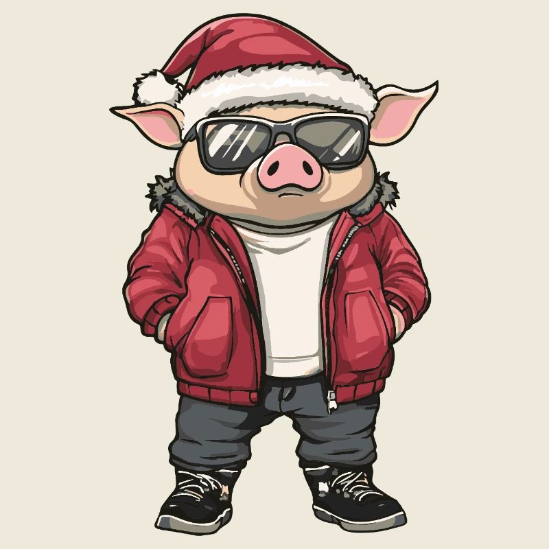 Cochon Noël Hiver