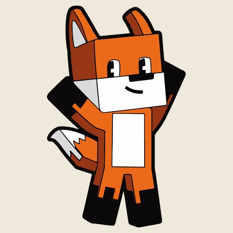 Bunter Voxelfuchs
