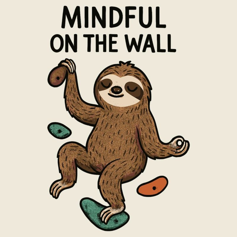 Mindful on the Wall – Zen Sloth on Wall