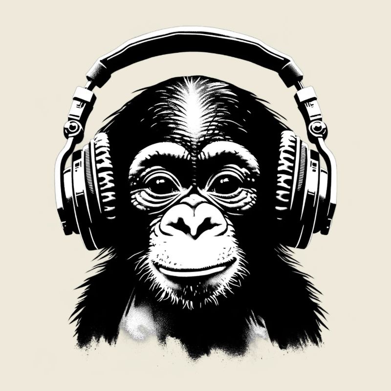 Affe mit Kopfhörern 🎧